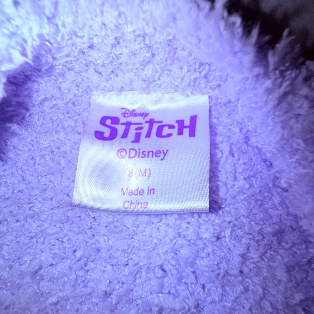 Disney Stitch Sweater Kids S 8 Purple NEW Fuzzy Eyelash Knit Mad Engine Pullover - Picture 4 of 8